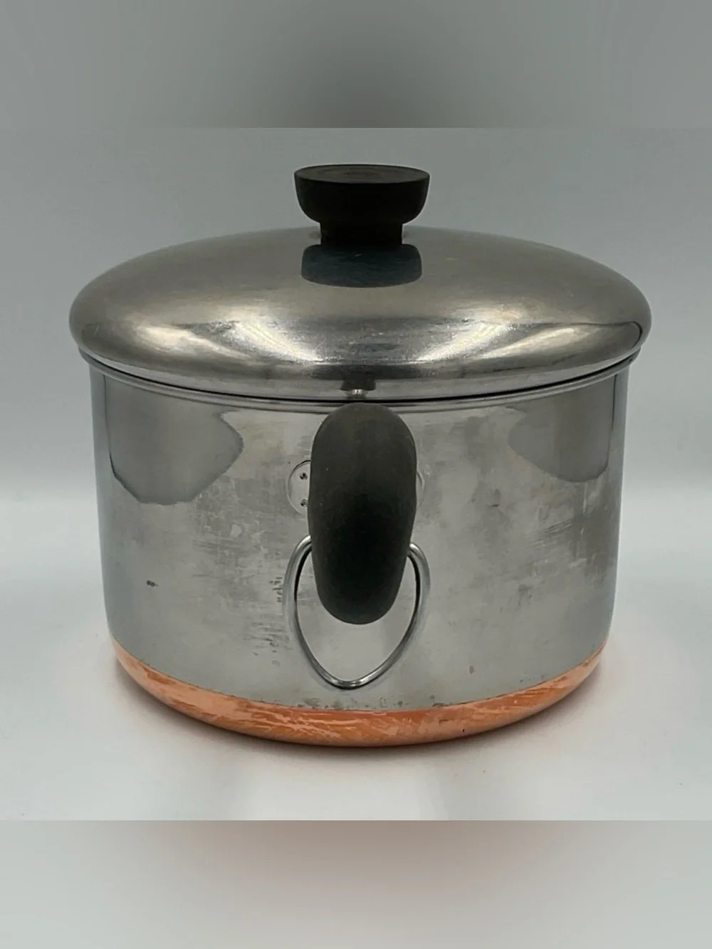 Vintage 3qt Revere Ware 1801 Cooper-clad Stainless Steel Saucepan with Lid
